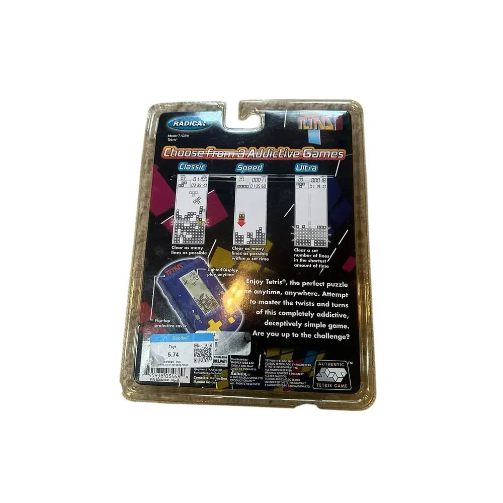 Radica - 2000 - Tetris Game Handheld With Light And Sound - New